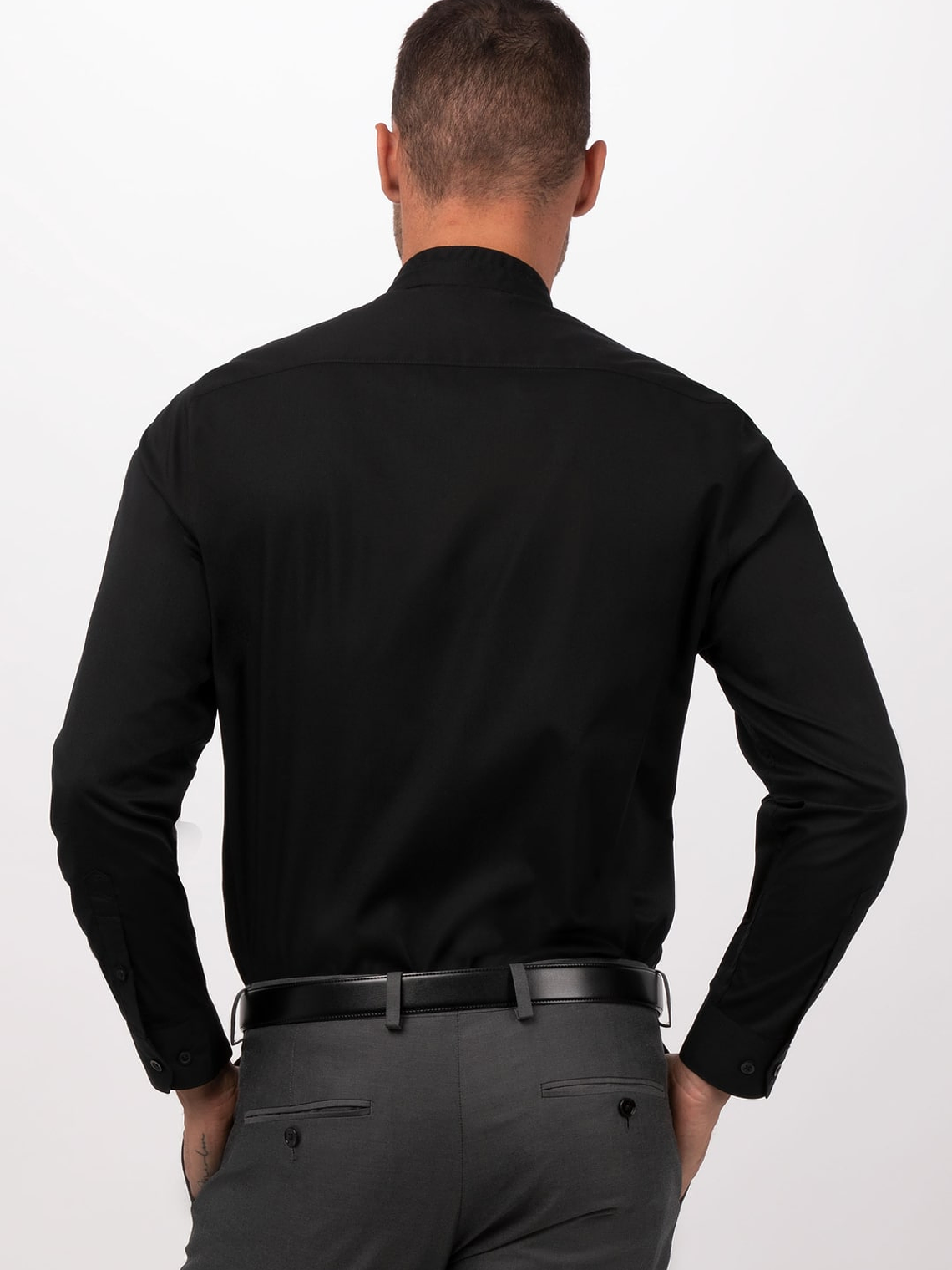 Camisa Chef Works Contemporary Unisex Formel Negra 4