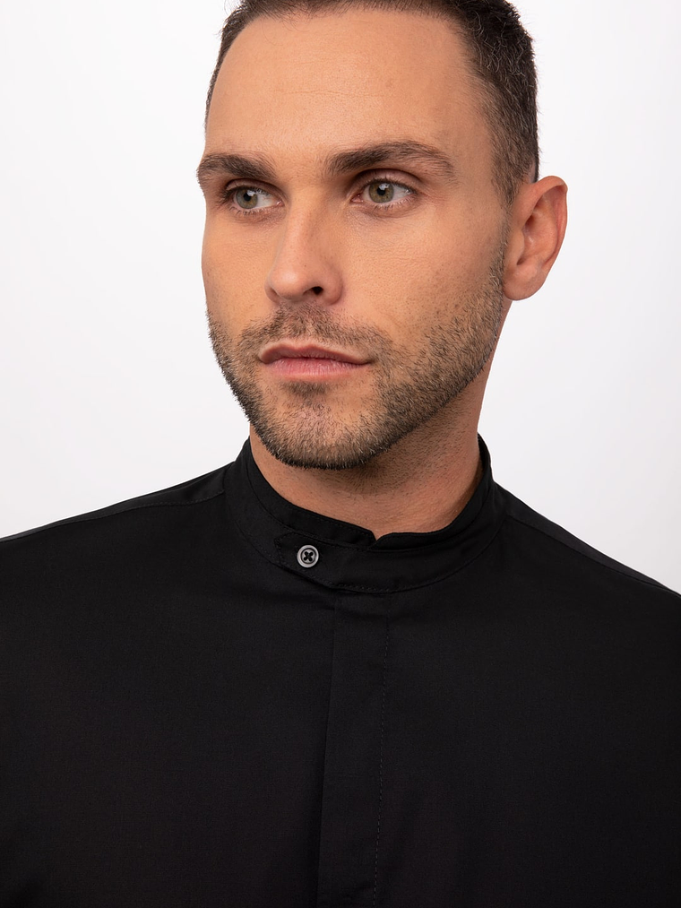 Camisa Chef Works Contemporary Unisex Formel Negra 3