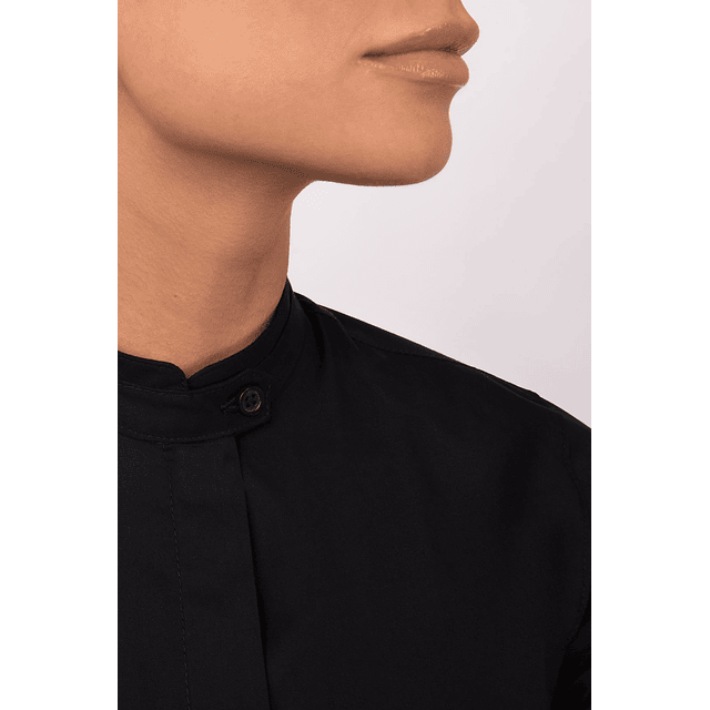 Camisa Chef Works Mujer Contemporary Formel Negra