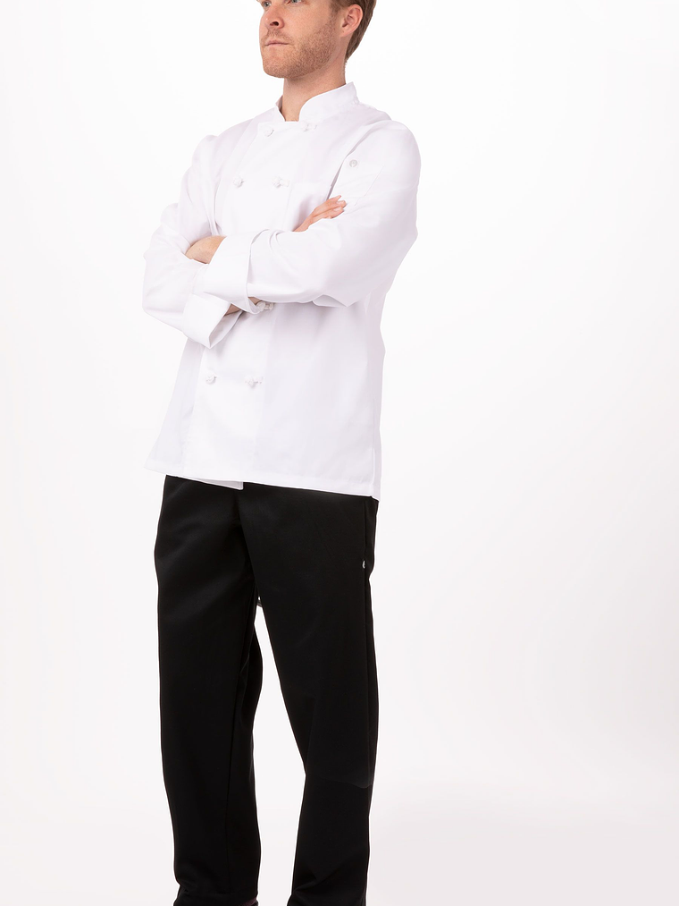 Chaqueta Chef Works Unisex Bordeaux Blanca 3