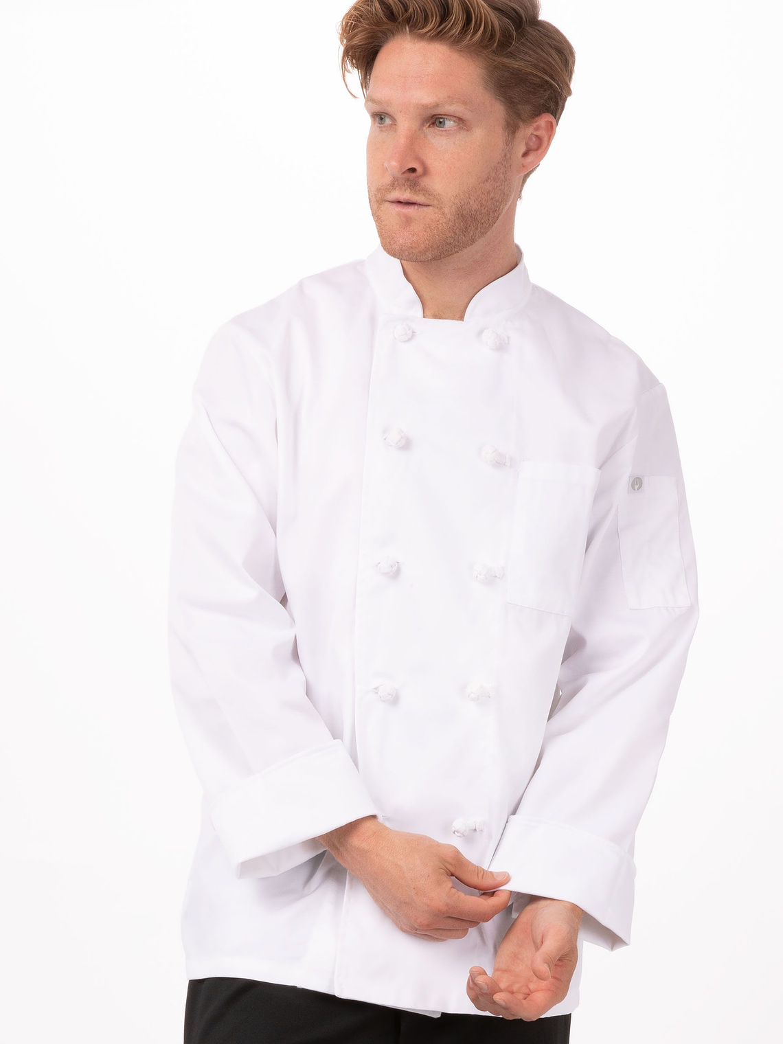 Chaqueta Chef Works Unisex Bordeaux Blanca 1