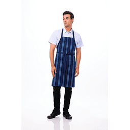 Pechera Chef Works Azul Rayada