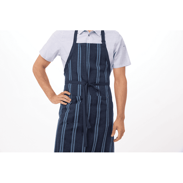 Pechera Chef Works Azul Rayada