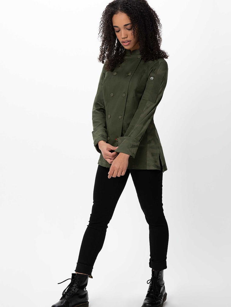 Chaqueta Chef Works Mujer Mojave Oliva 3