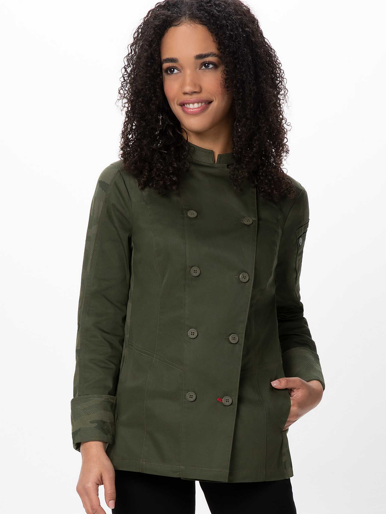 Chaqueta Chef Works Mujer Mojave Oliva 2