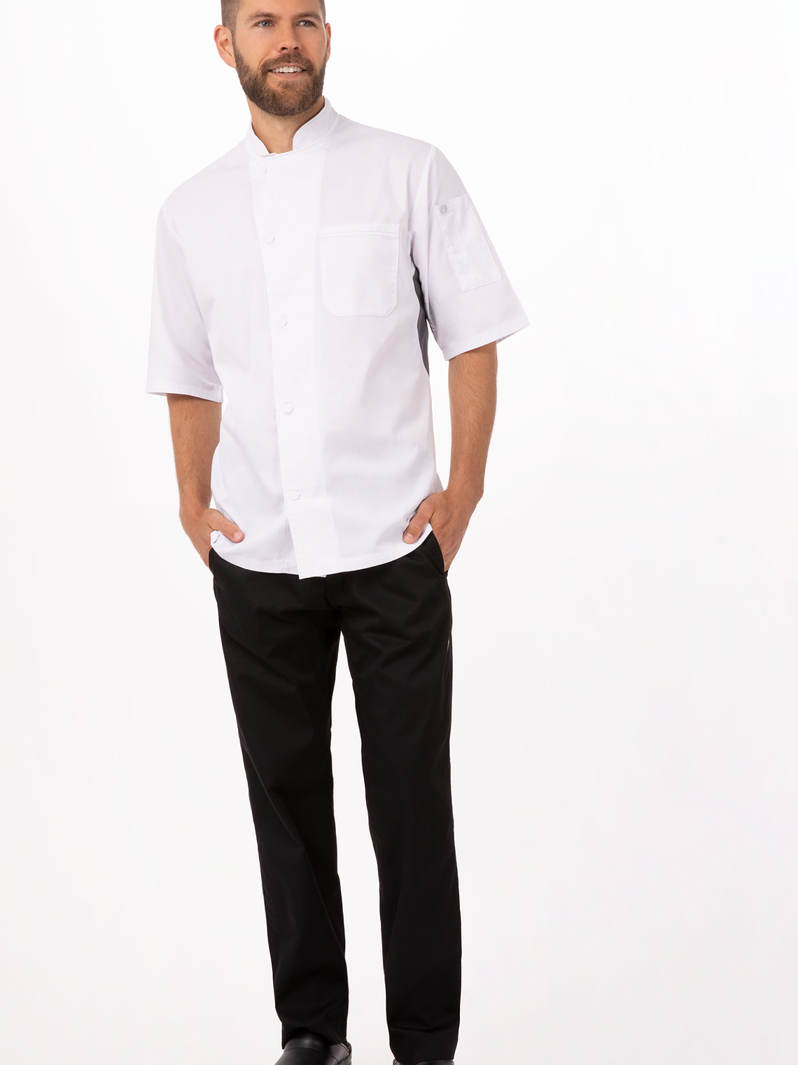 Chaqueta Chef Works Unisex Valais Blanca C/Gris 5