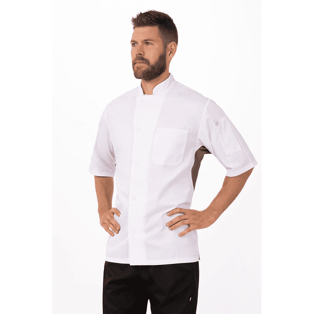 Chaqueta Chef Works Unisex Valais Blanca C/Gris