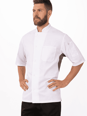 Chaqueta Chef Works Unisex Valais Blanca C/Gris
