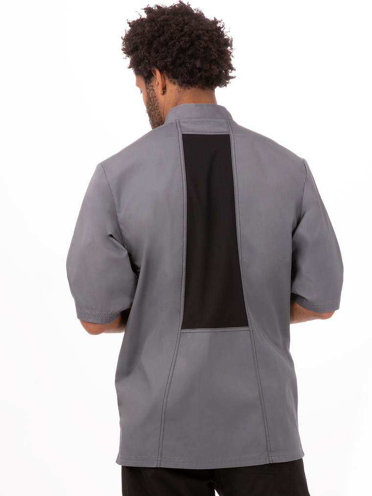 Chaqueta Chef Works Unisex Valais Gris C/Negro 2