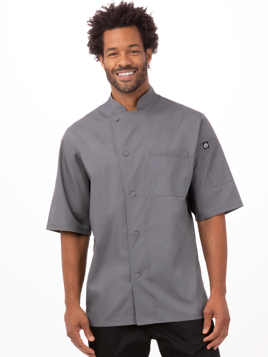 Chaqueta Chef Works Unisex Valais Gris C/Negro 1