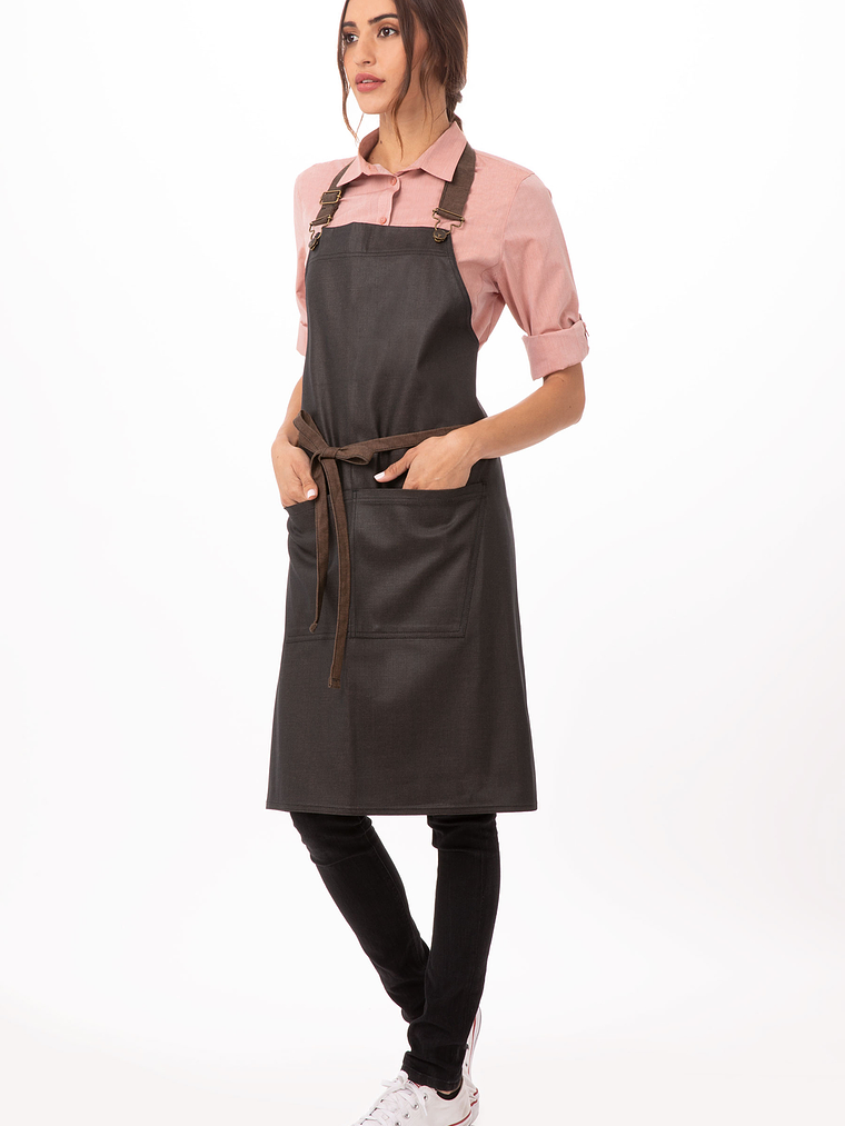 Pechera Chef Works Boulder BIB Negra C/Cafe 1