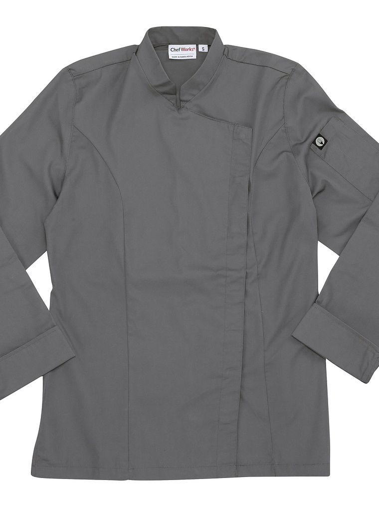 Chaqueta de Chef Mujer Chef Works Lansing Gris 11