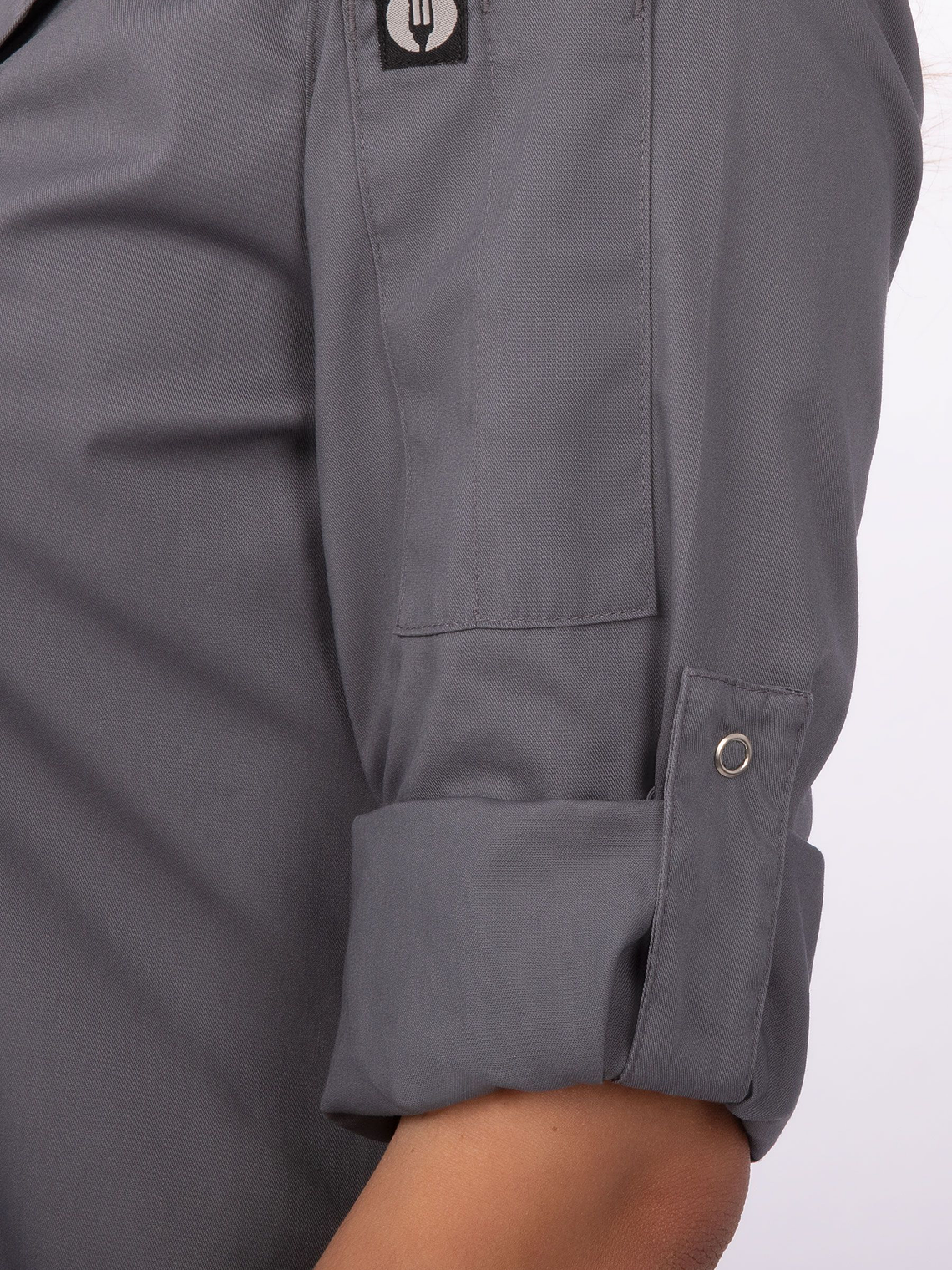Chaqueta de Chef Mujer Chef Works Lansing Gris 3