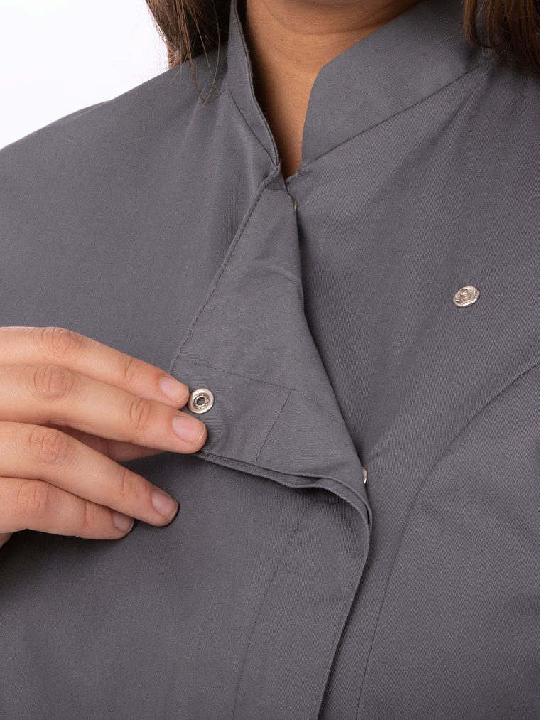Chaqueta de Chef Mujer Chef Works Lansing Gris 4