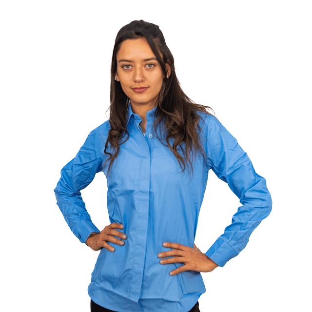 Blusa Chef Works Dress Shirt Azul