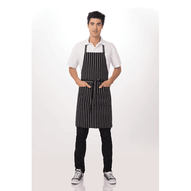 Pechera Chef Works Chalkstripe Negra