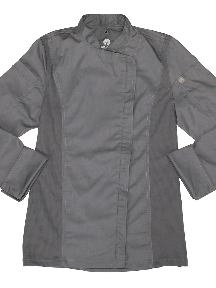 Chaqueta de Chef Mujer Chef Works Hartford Gris 4