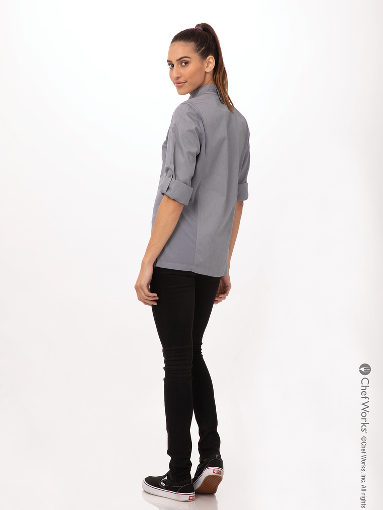 Chaqueta de Chef Mujer Chef Works Hartford Gris 2