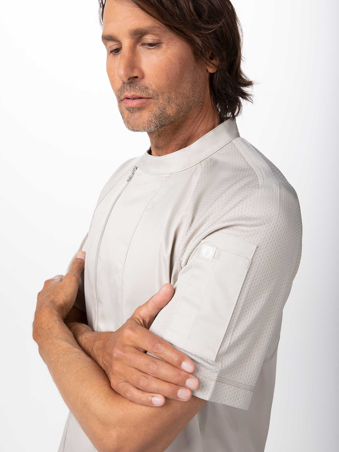 Chaqueta Chef Works Unisex Varkala Beige 3