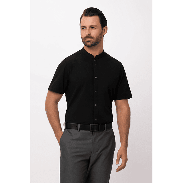 Camisa Chef Works Unisex Seersucker Negra