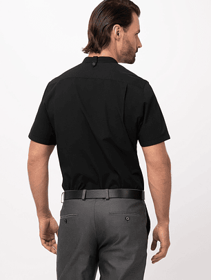 Camisa Chef Works Unisex Seersucker Negra