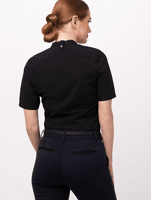 Blusa Chef Works Mujer Seersucker Negra