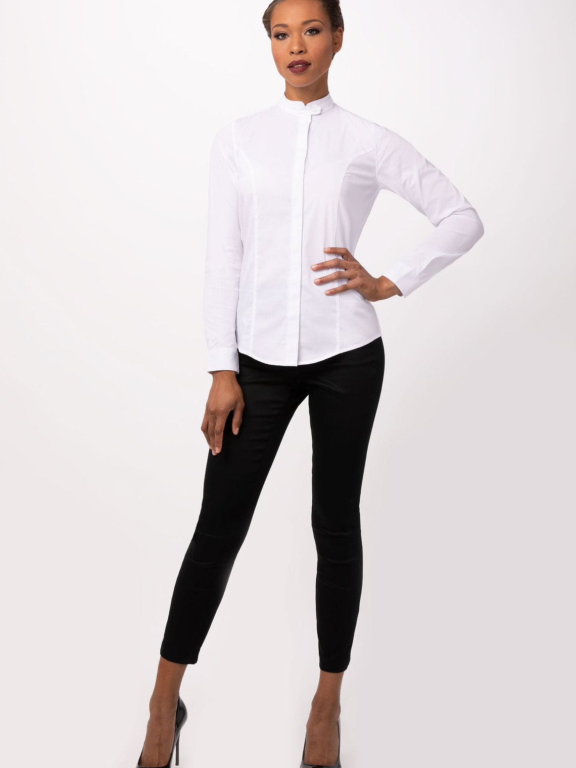 Blusa Chef Works Mujer Formel Contemporary Blanca 3