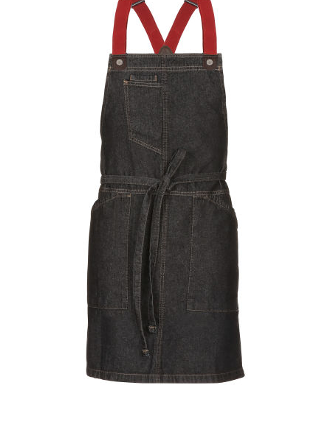 Pechera Chef Works Berkeley Con Peto Corto Negra y Tirantes Cruzados 1