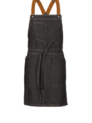 Pechera Chef Works Berkeley Con Peto Corto Negra y Tirantes Cruzados