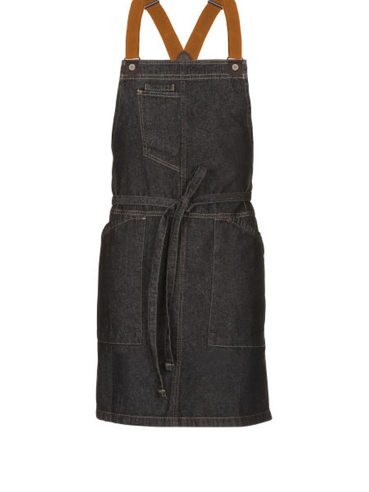 Pechera Chef Works Berkeley Con Peto Corto Negra y Tirantes Cruzados 2