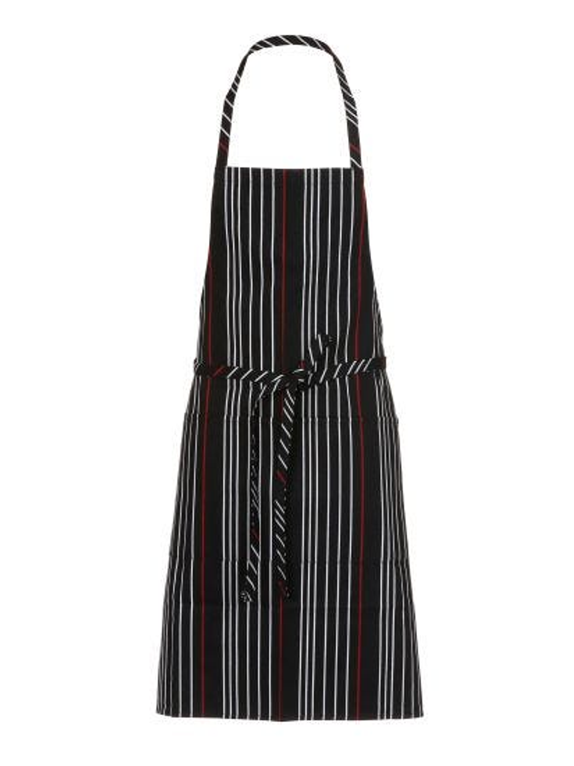 Pechera Chef Works Stripe Negra Con Rojo y Blanco 5