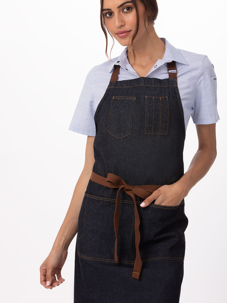 Pechera Chef Works Memphis Azul Jeans 1