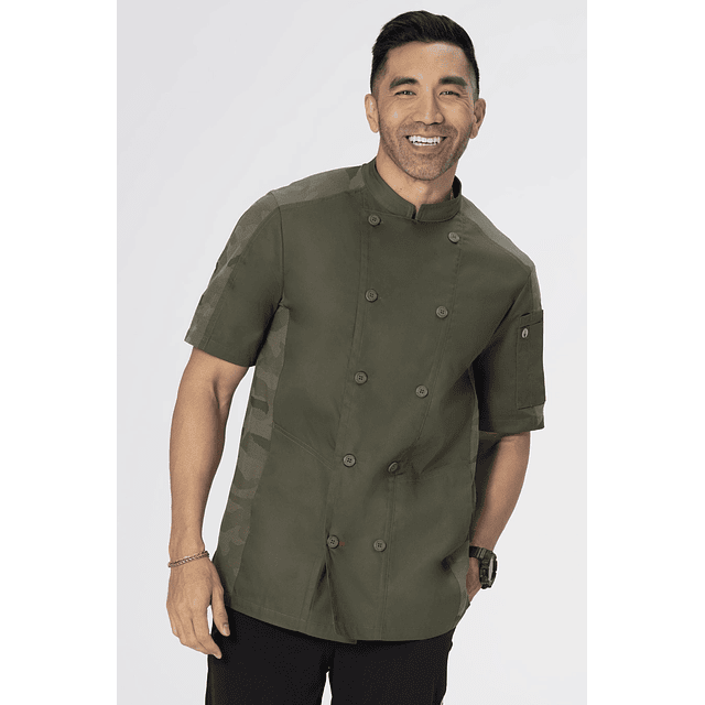 Chaqueta Chef Works Unisex Mojave Oliva Manga Corta