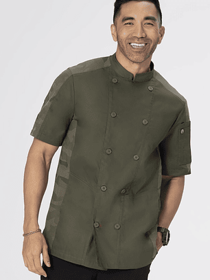 Chaqueta Chef Works Unisex Mojave Oliva Manga Corta