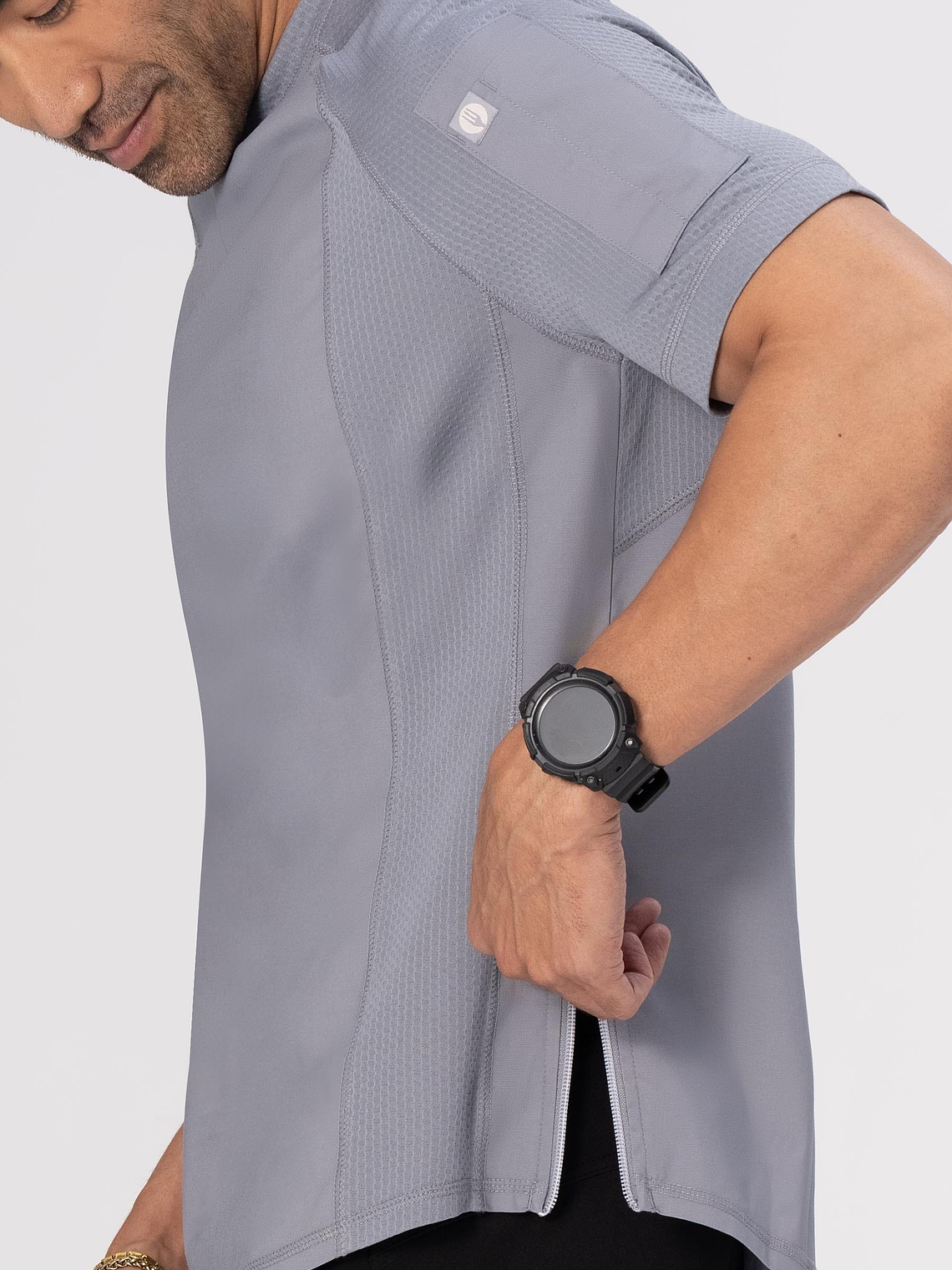 Polera Chef Works Unisex Ayres Crew Gris 3