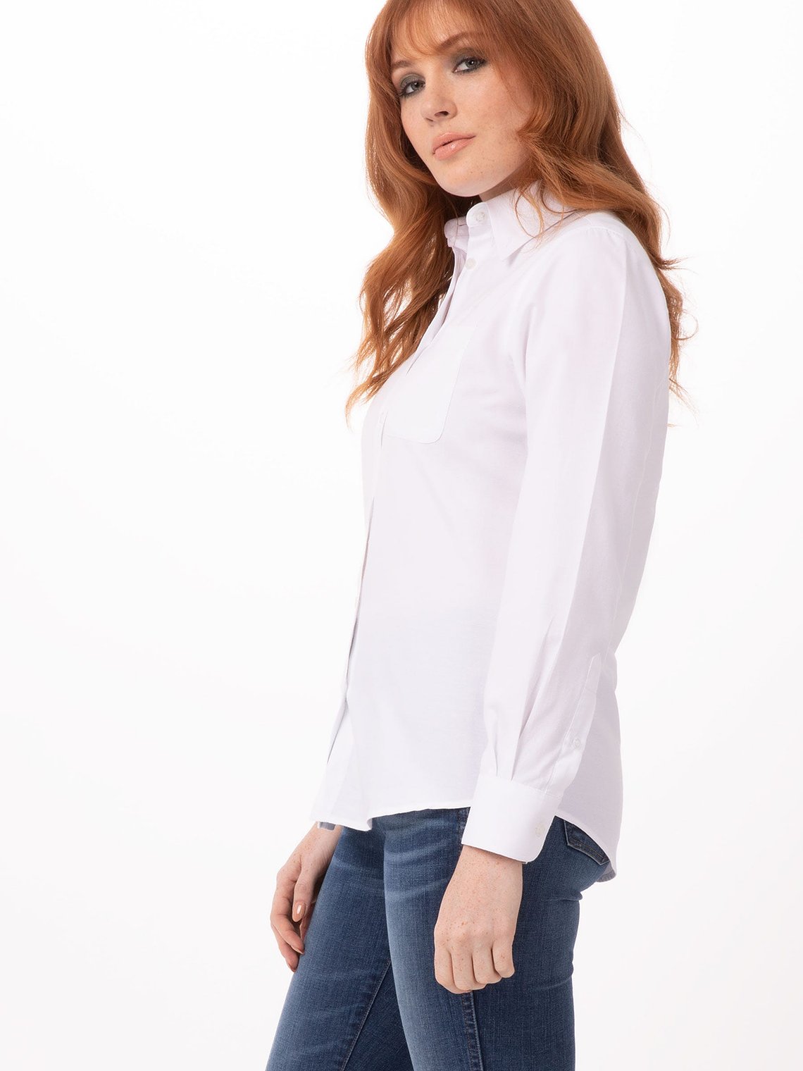 Blusa Chef Works Oxford Blanca 3