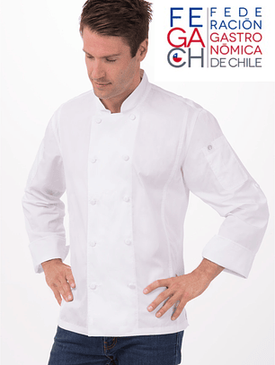 Chaqueta Chef Works Bowden Blanca FEGACH con Bordados