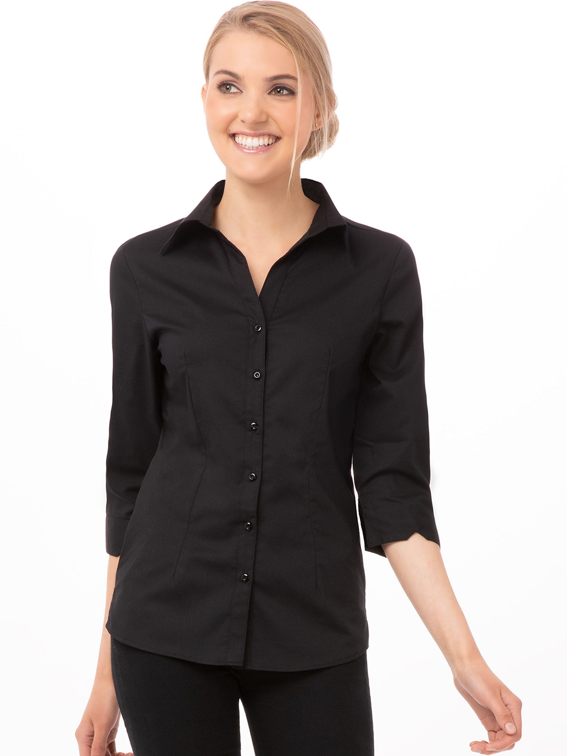 Blusa Chef Works Finesse Negra 1