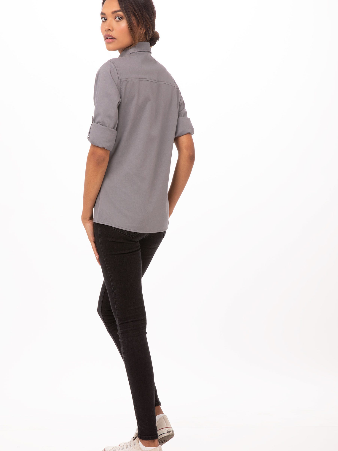 Blusa Chef Works Pilot Gris 4