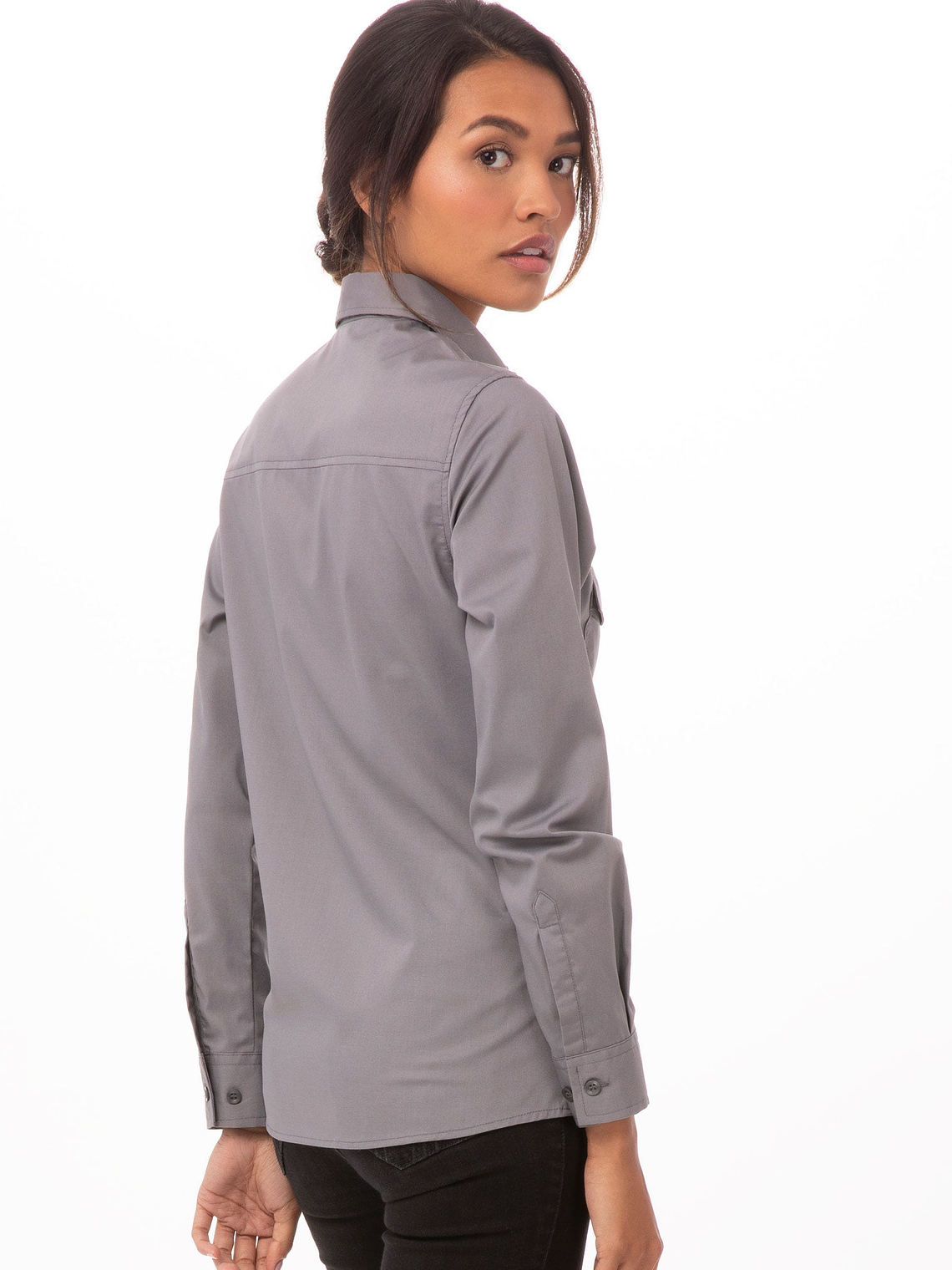 Blusa Chef Works Pilot Gris 2