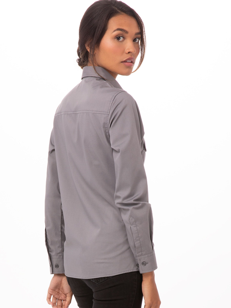 Blusa Chef Works Pilot Gris 2
