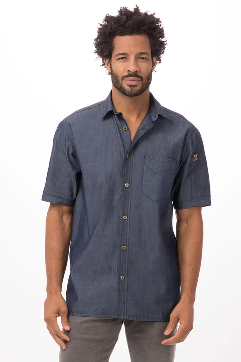 Camisa Chef Works Detroit Azul