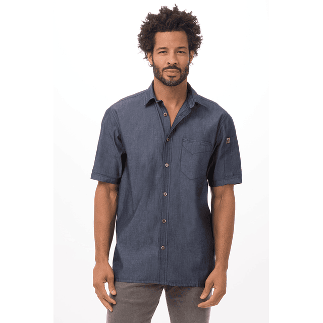 Camisa Chef Works Detroit Azul