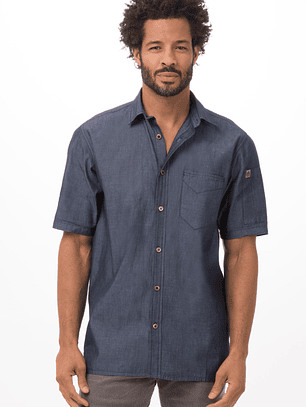 Camisa Chef Works Detroit Azul