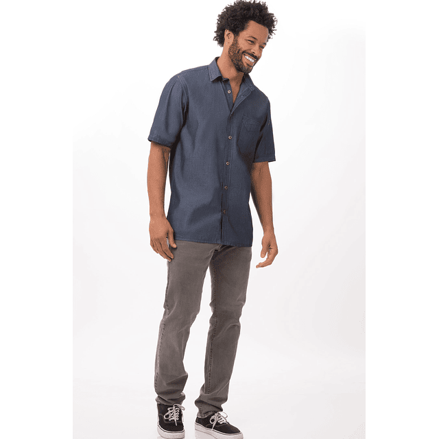 Camisa Chef Works Detroit Azul