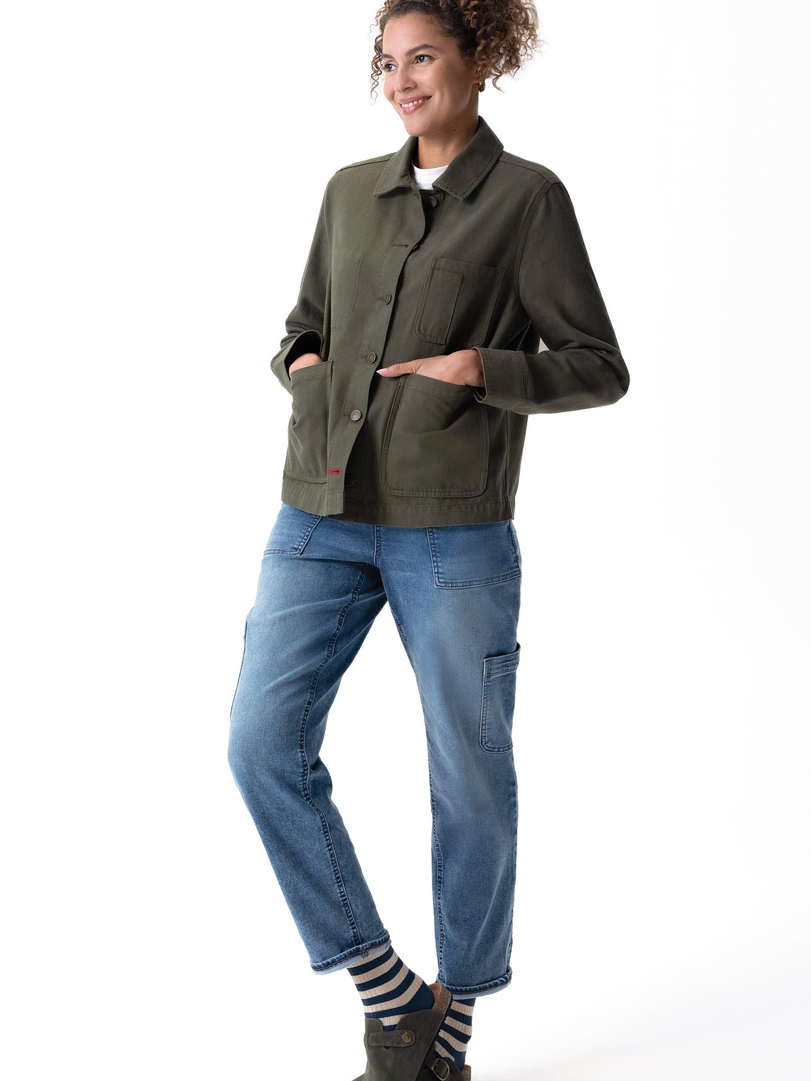 Chaqueton Chef Works Mujer Urbano Utility Verde 1