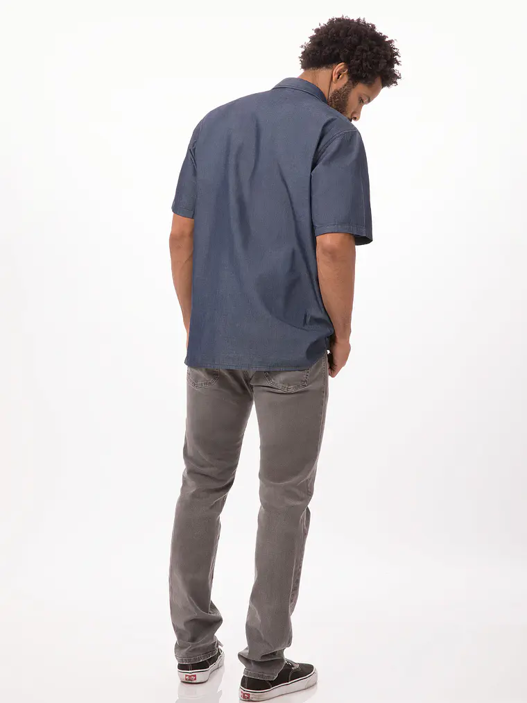 Camisa Chef Works Detroit Azul 4