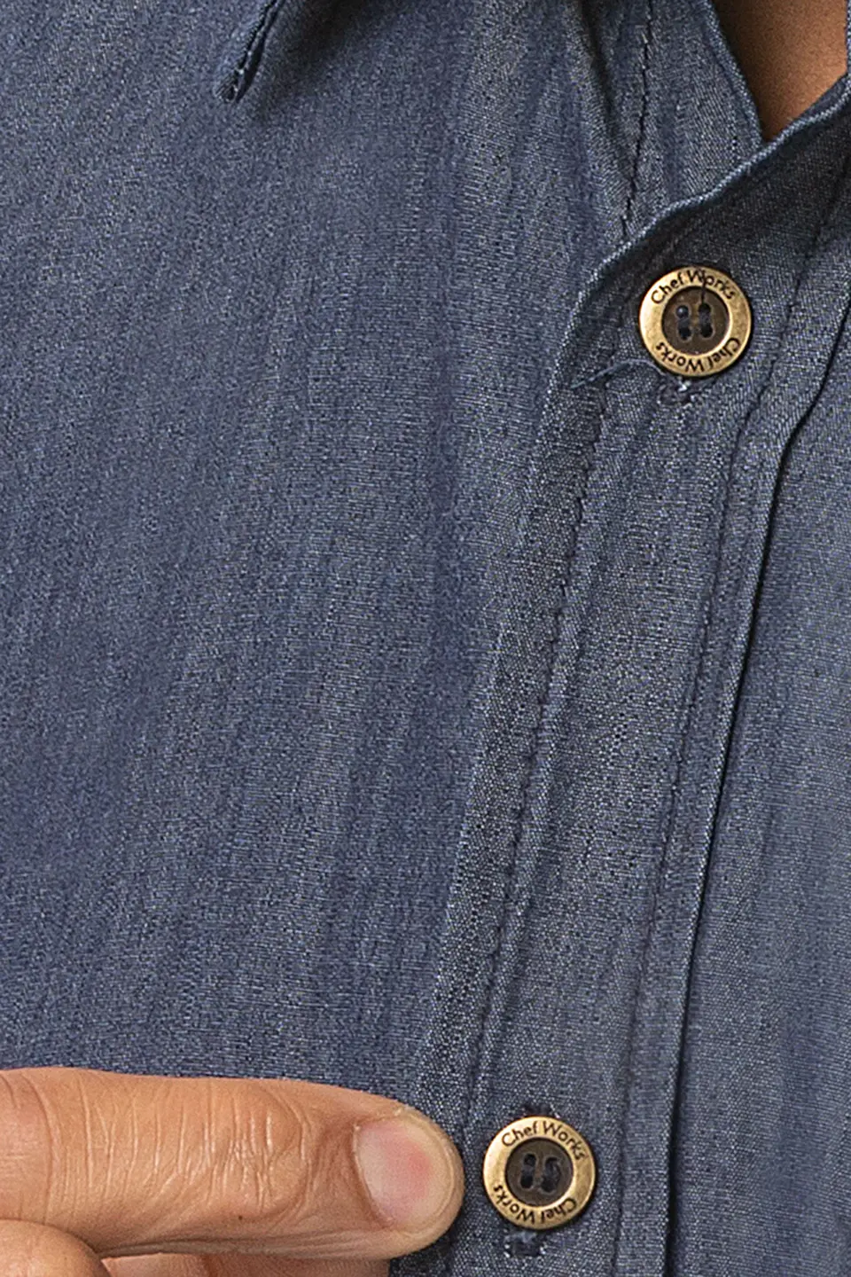 Camisa Chef Works Detroit Azul 5