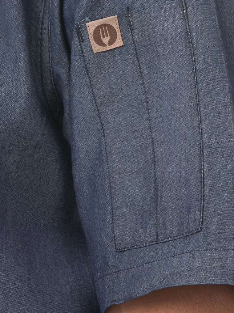 Camisa Chef Works Detroit Azul 6