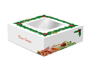 CAIXA PARA BOLO REI / BOLOS C/ JANELA (30x30x9,5) (50Un)    